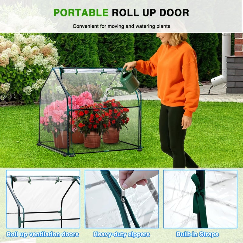 Yesker Mini Greenhouse 36"x18"x33" Portable Small Green House for Indoor Outdoor Greenhouses with PVC Cover Compact Greenhouses Kit for Winter Gardening Balcony Patio Outside Backyard Plant Protection - Image 3