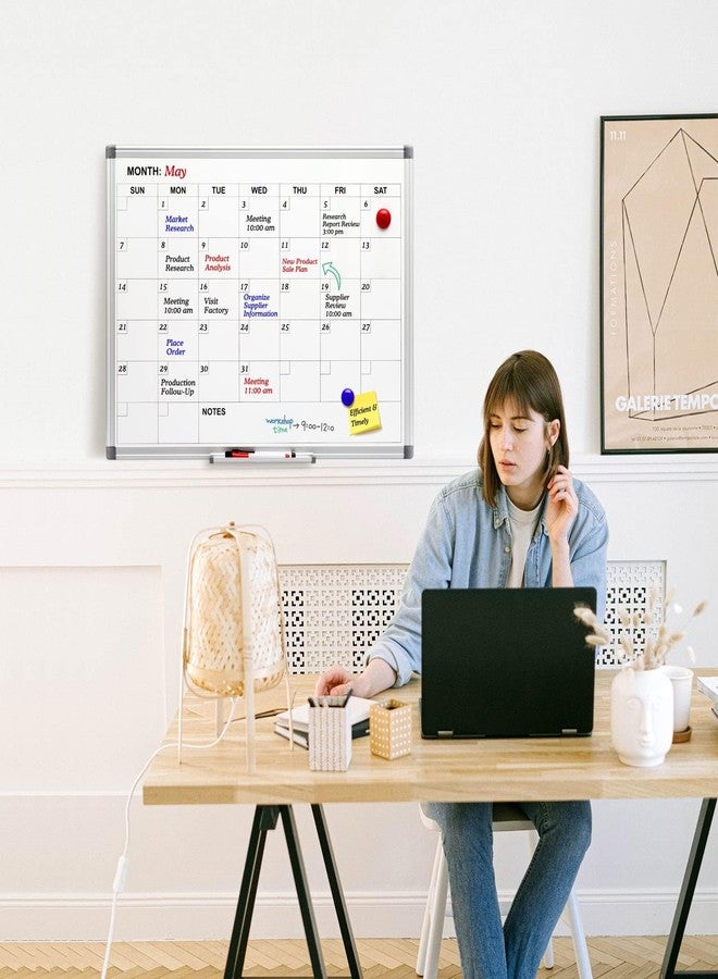 Comix Magnetic Dry Erase Calendar Whiteboard, 24 x 18 Inches Monthly Calendar Dry Erase Board for Wall, Aluminum Frame Planner White Board with Dry Erase Markers, Magnets - Image 5