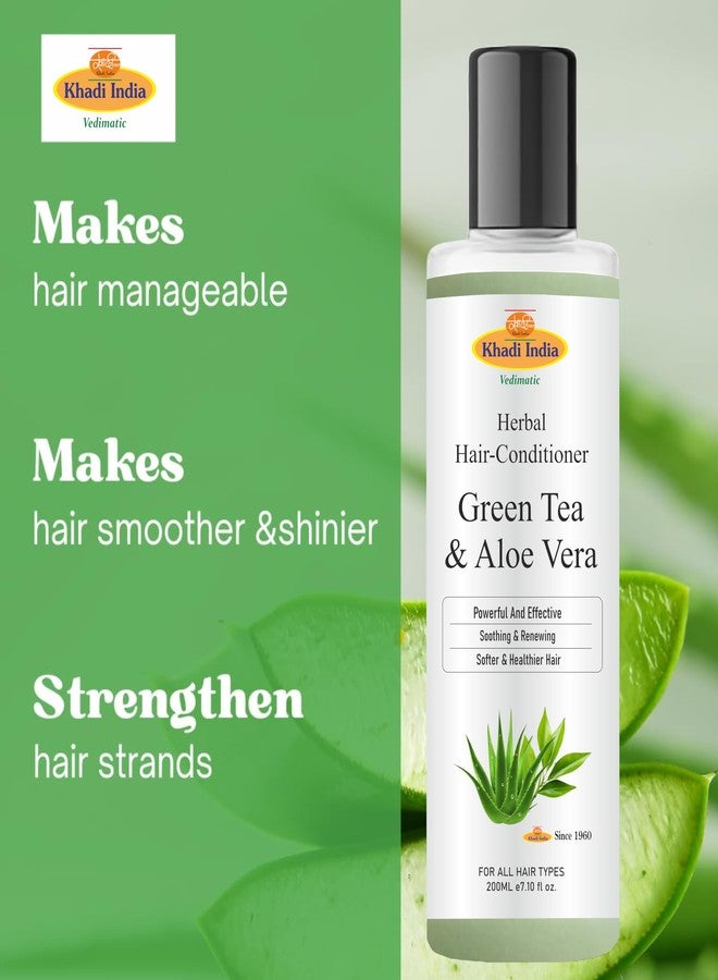 Khadi 100% Natural Green Tea & Aloe Vera Hair Conditioner – Anti-Hair Fall, SLS & Paraben Free | 400ml (Pack of 2) - Image 5