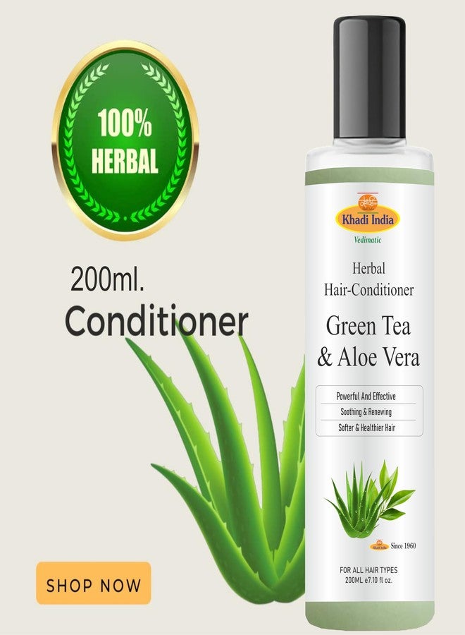 Khadi 100% Natural Green Tea & Aloe Vera Hair Conditioner – Anti-Hair Fall, SLS & Paraben Free | 400ml (Pack of 2) - Image 4