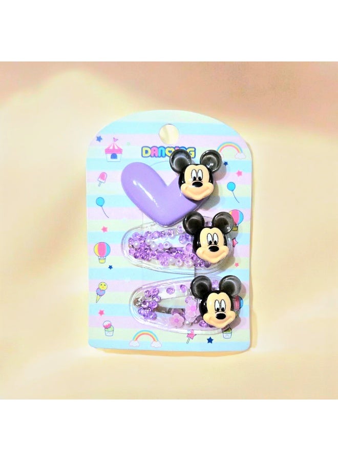 Set of 3 Hair Pins / Purple - Image 1