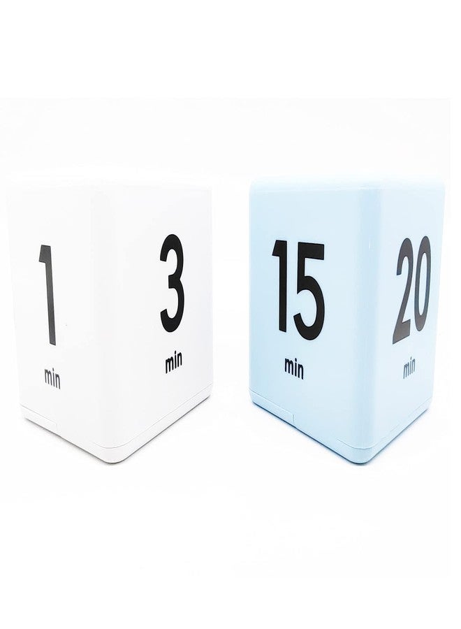 WedFeir 2 Pieces Cube Timers, Kitchen Child Timer Exercise Timer, Workout and Game, Gravity Sensor Flip Timers for Time Management (1 3 5 10 Minutes and 15 20 30 60 Minutes) - Image 1