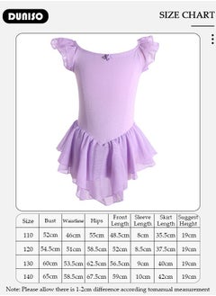 DUNISO Girls Ballet Dresses Leotards with Skirt Short Sleeves, Dance Dress Ballerina Tutu Outfit Cotton Dress Ballet Skirt, Mini Skirt Princess Dresses Dance Wear Clothes for Little Girl  - Image 4
