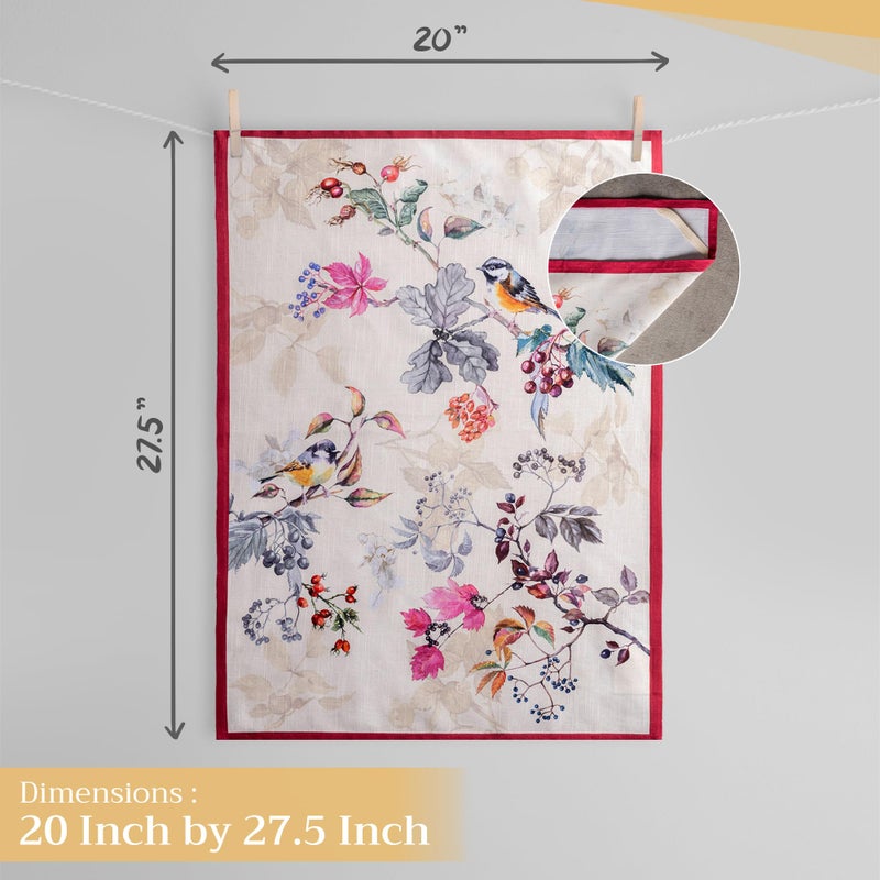 Maison d' Hermine Kitchen Towel 100% Cotton Quick Dry Cleaning Dishtowel for Gifts  Dining  Home  Wedding  Banquet  Buffet  Kelim - Infinity - Thanksgiving/Christmas (Set of 3) - Image 4