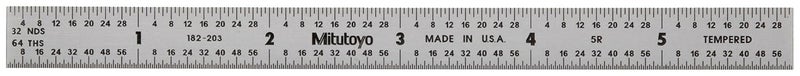 Mitutoyo مقياس ميتوتيو 182203 من الفولاذ 6 5R 132 164 110 1100 164 سميك × 12 عرض بتشطيب كروم ساتان من الفولاذ المقاوم للصدأ - Image 1