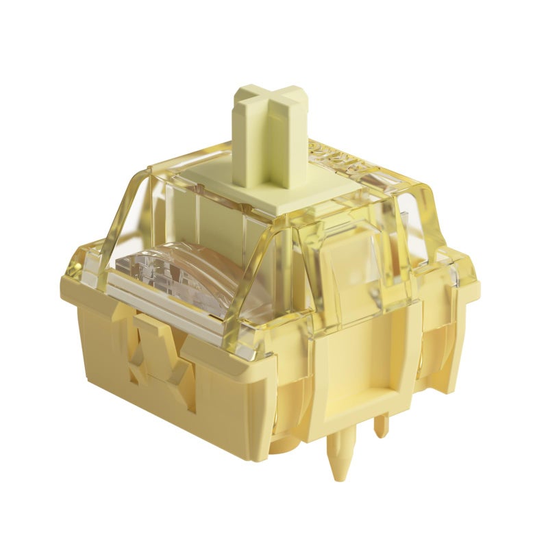 Akko V5 Creamy Yellow Keyboard Switch with LED Diffuser for Mechanical Gaming Keyboard, 5-Pin 50gf Linear Lubed Switches (45pcs) - Image 1