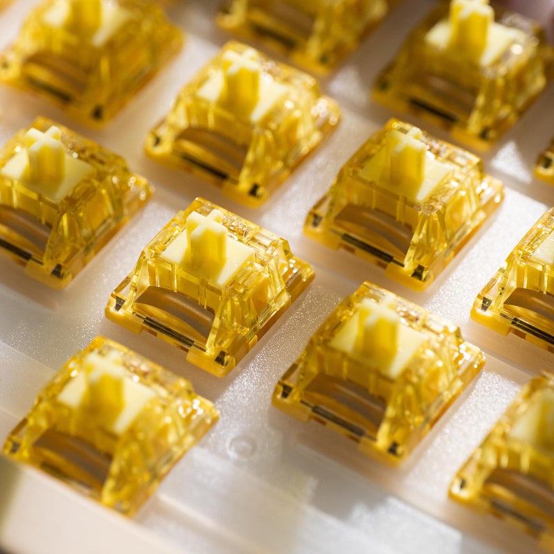 Akko V5 Creamy Yellow Keyboard Switch with LED Diffuser for Mechanical Gaming Keyboard, 5-Pin 50gf Linear Lubed Switches (45pcs) - Image 5