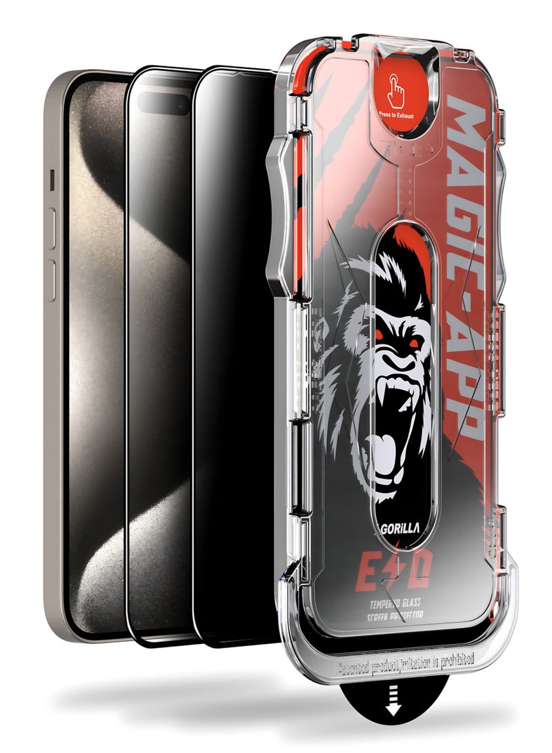 AJYAL Screen Protector [2-Packs] iPhone 14 PRO MAX [Tempered Glass] Auto Alignment Screen Protector - Full Cover Edge to Edge - iPhone 14 PRO MAX - Image 1