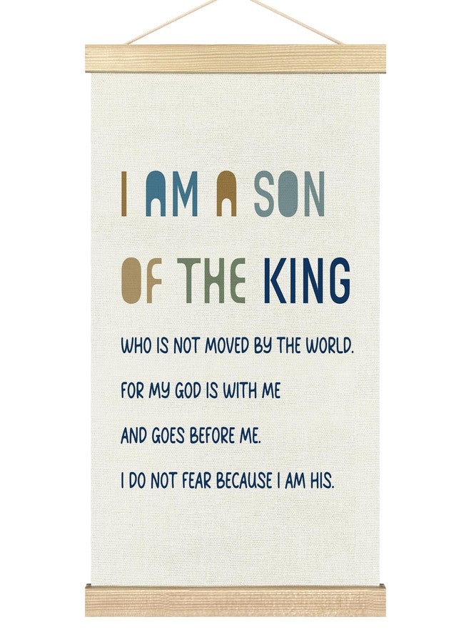 BCUANGD Christian Religious Wall Decor - Kids Boys Nursery Wall Art Poster Hanger with Wood Frames, Inspirational Scripture Wall Hanging Canvas Decor for Home Boys Room Bedroom, 12x16 Inches - Image 1