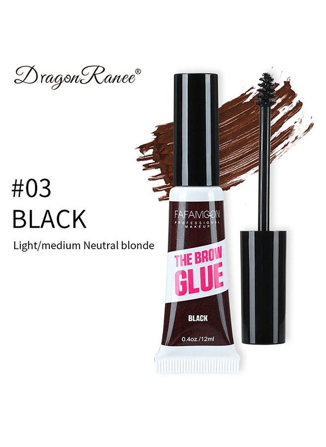Dragon Ranee Eyebrow Gel Waterproof Eyebrow Color Brow Shaping Gel Makeup Liquid Brows Styling, Long Lasting Smudge-proof(Black)  - Image 2