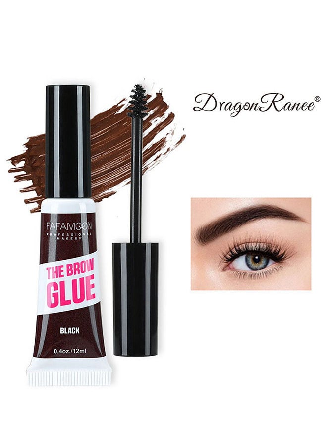 Dragon Ranee Eyebrow Gel Waterproof Eyebrow Color Brow Shaping Gel Makeup Liquid Brows Styling, Long Lasting Smudge-proof(Black)  - Image 1