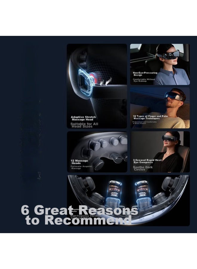 Skg Eye Massager, Constant Temperature Heat Therapy Sleep Mask, Adult Eye Acupoint Zone Massager, Bluetooth Eye Care Device, Practical Gift For Friends And Parents, K5 Silver Mirror Blue - Image 3