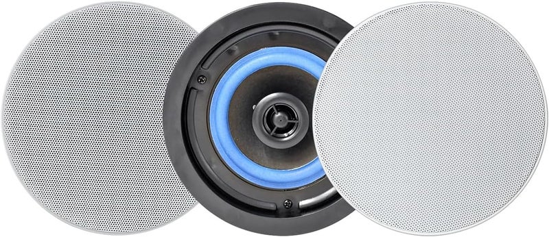 Herdio 4 Inches Flush Mount 2 Way Full Range in Wall Bluetooth Ceiling Speakers,Great for Humid Indoor Outdoor Placement Bath, Kitchen,Bedroom,Covered Porches A Pair - Image 1