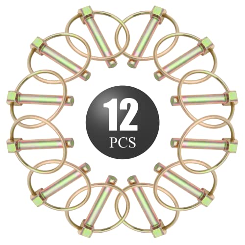 Moicstiy 12Pcs 5/16 Inch Heavy Duty Lynch Pin with Ring, Round Linch Pins Assortment Kit Lock Pin Clips for Farm Tractors, Trucks, Trailers, Mowers (5/16 x 1-3/4 Inch) - Image 5