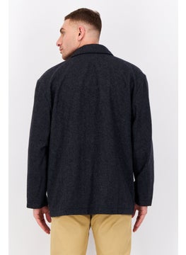 Bando Men Regular Fit Textured Semi-Formal Blazer, Dark Grey  - Image 3