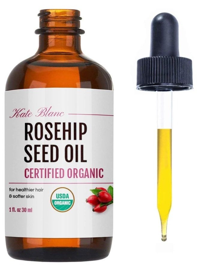 Kate Blanc - Rosehip Oil (1oz) by USDA Certified Organic, 100% Pure, Cold Pressed, Unrefined. Reduce Acne Scars - Image 1