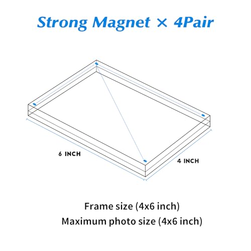 JUOIFIP Acrylic Picture Frame 4x6 Inch 5 pack,Clear Magnetic Photo Frames,Double Side Freestanding Pic Frame for Desktop Display, Magnet Frame Bulk for Family,Office,Wedding - Image 2