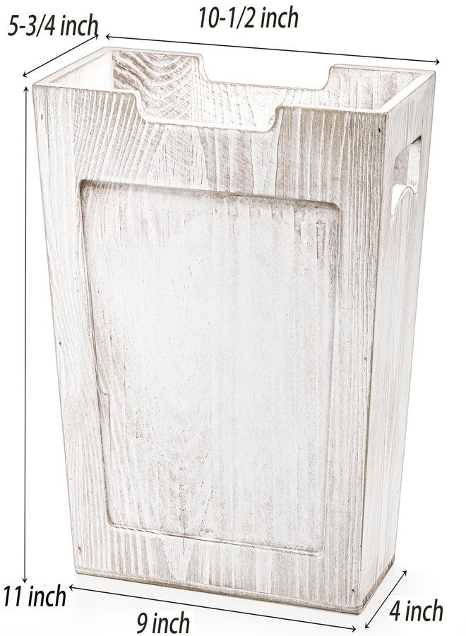 توبزيا سلة مهملات خشبية من توبزيا، سلة مهملات ريفية بمقبض، سلة مهملات خشبية مستطيلة صغيرة مزخرفة، حاوية قمامة للحمام والمطبخ وغرفة النوم والمكتب وغرفة المعيشة - Image 2