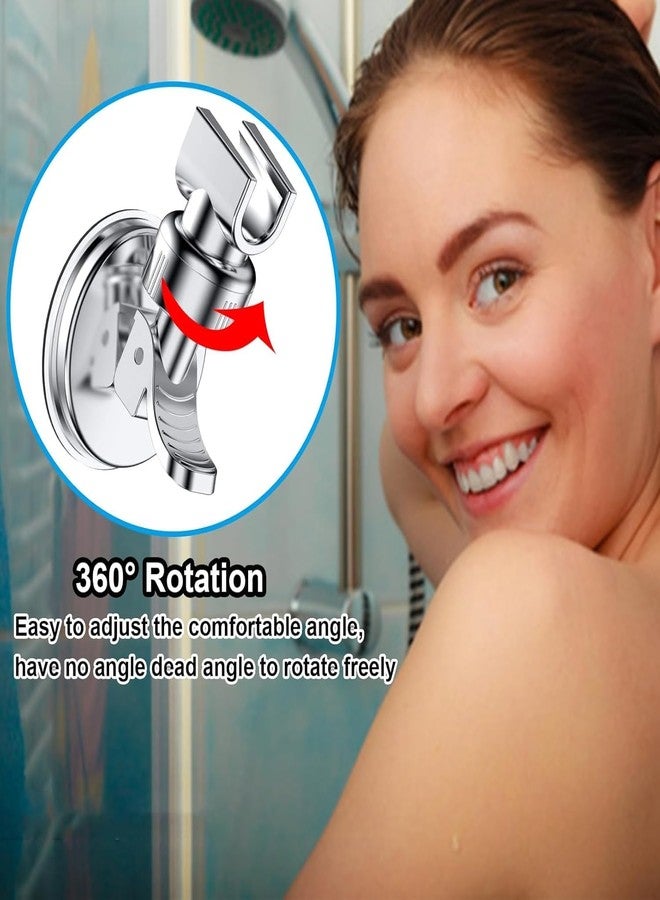 SWOPPLY Self Adhesive Wall Hook for Hand Shower and Health Faucet Bath Shower Head Holder Bathroom Chrome Wall Mount Strong Suction Handheld 360° Rotatable Hand Cup Holder Flush Mounted Mixer Set - Image 4