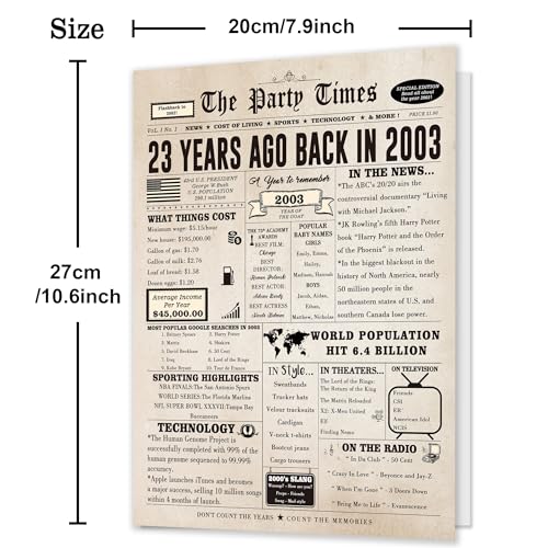 Ziwenhu Funny 23rd Birthday Card Decorations for Men Women,23 Year Old Birthday Gifts for Daughter Son,Happy Bday Card for 22rd for Girlfriend Boyfriend,Good Gifts Idea for Him Her - Image 2