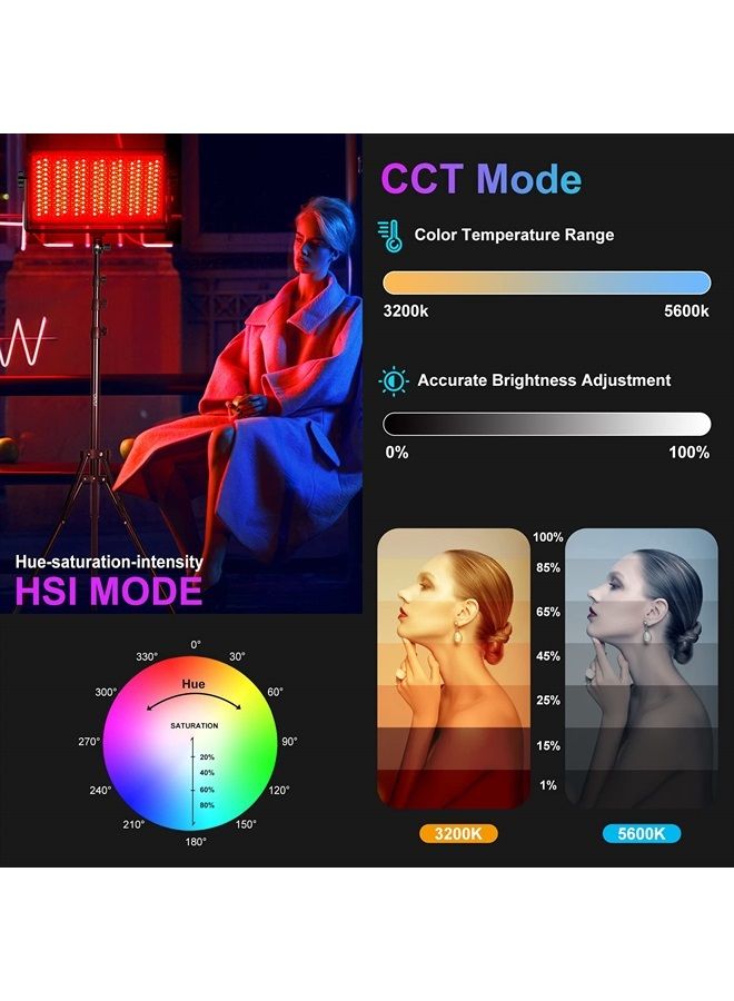 GVM Great Video Maker GVM 1500D RGB LED Video Light, 75W Video Lighting Kit with Bluetooth Control, 3 Packs Led Panel Light for Photography, YouTube Studio, Video Shooting, Broadcasting, Conference, 1128 Led Beads - Image 4