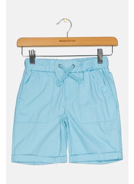 Cool Club Kids Boy Drawstring Plain Basic Shorts, Blue  - Image 1