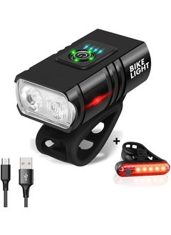 Bike Light, High Lumens Super Bright Bicycle Light, 6+4 Modes USB Rechargeable Bike Headlight & Tail Light Set, Waterproof Safety Bike Front & Rear Light for Road, Mountain, Night Riding