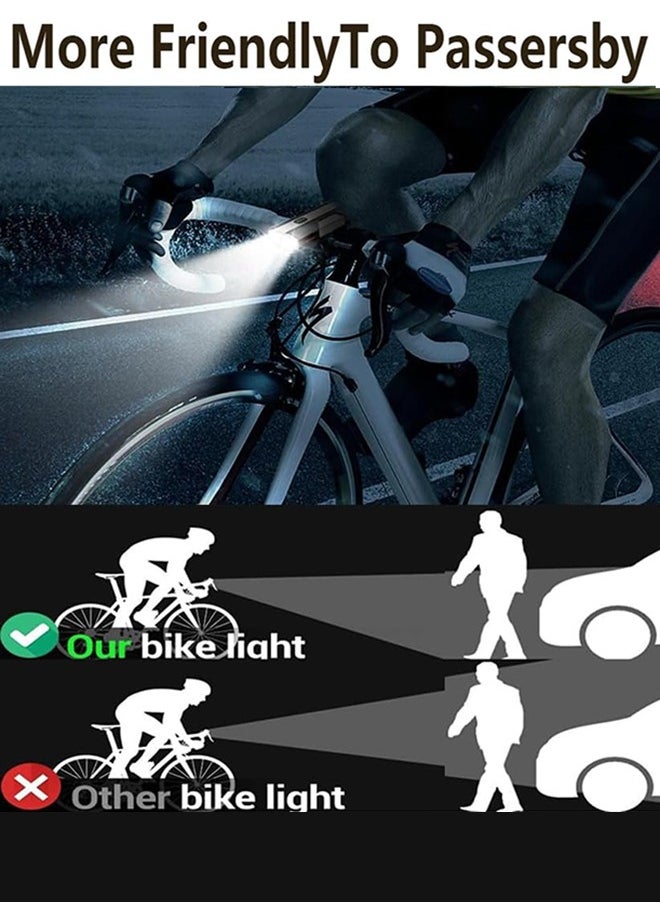 Garlo - Bike Light, High Lumens Super Bright Bicycle Light, 6+4 Modes USB Rechargeable Bike Headlight & Tail Light Set, Waterproof Safety Bike Front & Rear Light for Road, Mountain, Night Riding - Image 1