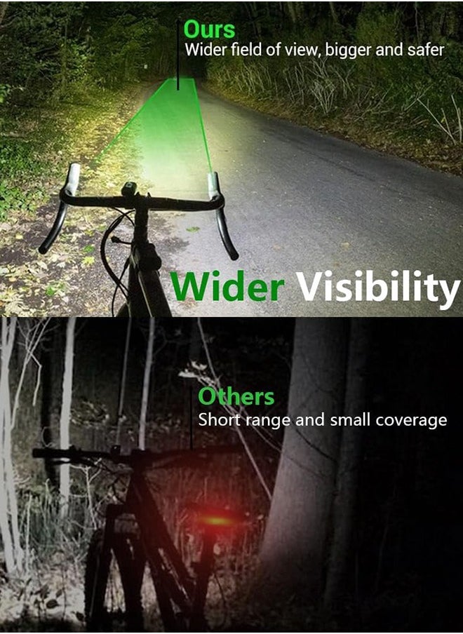 Garlo - Bike Light, High Lumens Super Bright Bicycle Light, 6+4 Modes USB Rechargeable Bike Headlight & Tail Light Set, Waterproof Safety Bike Front & Rear Light for Road, Mountain, Night Riding - Image 1