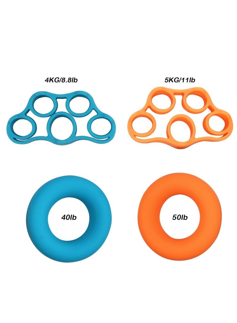 KASTWAVE 4-Pack Finger Stretcher Exerciser Hand Grip Strengthener Strength Trainer Gripper Set for Arthritis Carpal Tunnel Exercise Guitar and Rock Climbing - Image 2