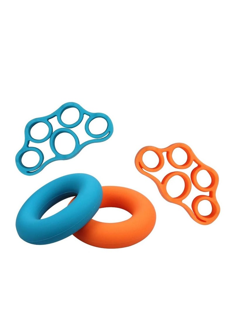 KASTWAVE 4-Pack Finger Stretcher Exerciser Hand Grip Strengthener Strength Trainer Gripper Set for Arthritis Carpal Tunnel Exercise Guitar and Rock Climbing - Image 1