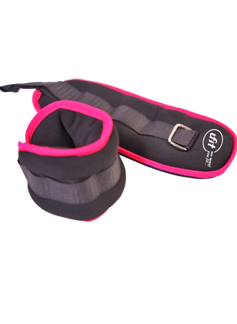 UFIT Double Ankle & Wrist Weights With Carry Bag, Black 1KG (0.5KG×2PCS) - Image 4