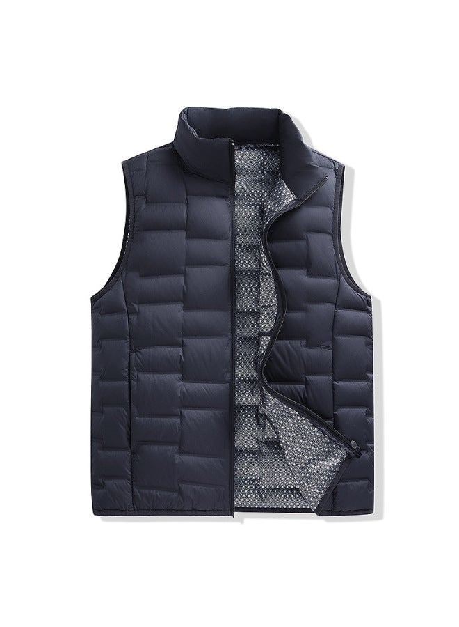 سترة جرافين الخفيفة للرجال والنساء بأسلوب الخريف والشتاء، ياقة وقوف بدون أكمام، صدرية من زغب البط الأبيض، طباعة مخصصة - Image 3