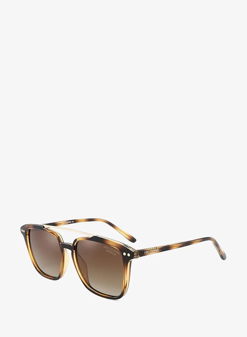 Lee Cooper Polarized Sunglasses Shiny Demi Brown  Frame Gradient brown Mirror Lens 51mm  - LC1019C03