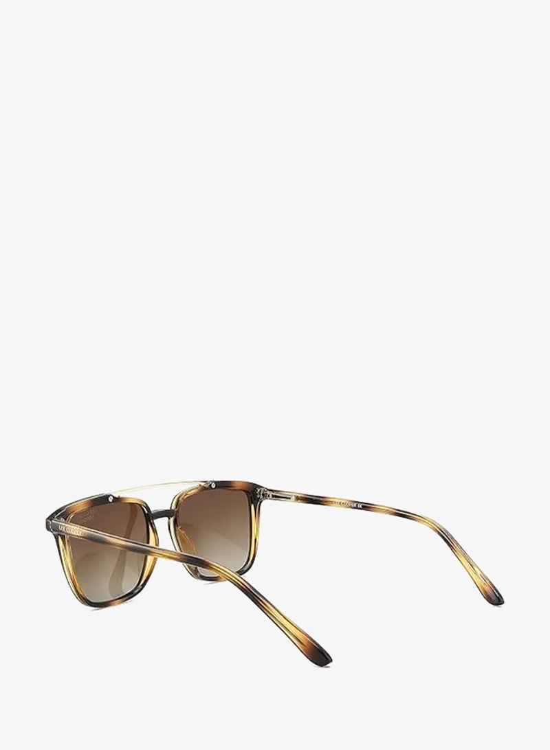 Lee Cooper Polarized Sunglasses Shiny Demi Brown  Frame Gradient brown Mirror Lens 51mm  - LC1019C03