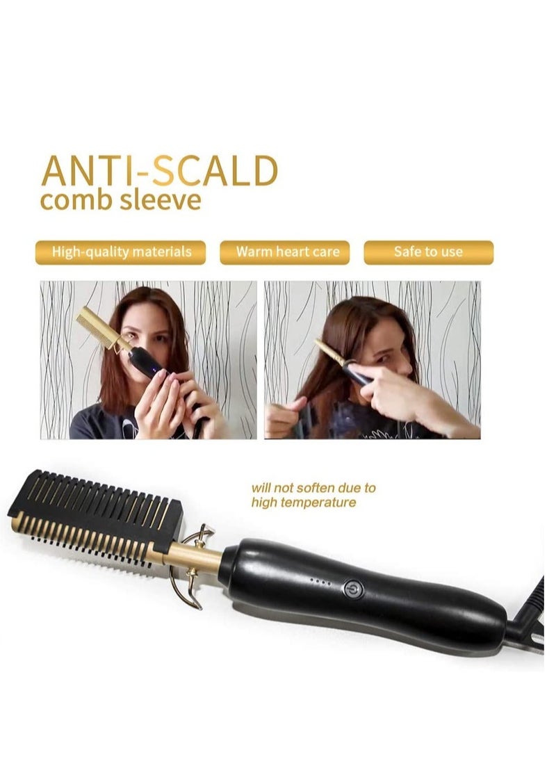 ELTRAZONE Hot Comb Hair Straightener Electric Straightening for African American And Wigs Ceramic Wand Curling Irons Lightweight Protective Brush - Image 4