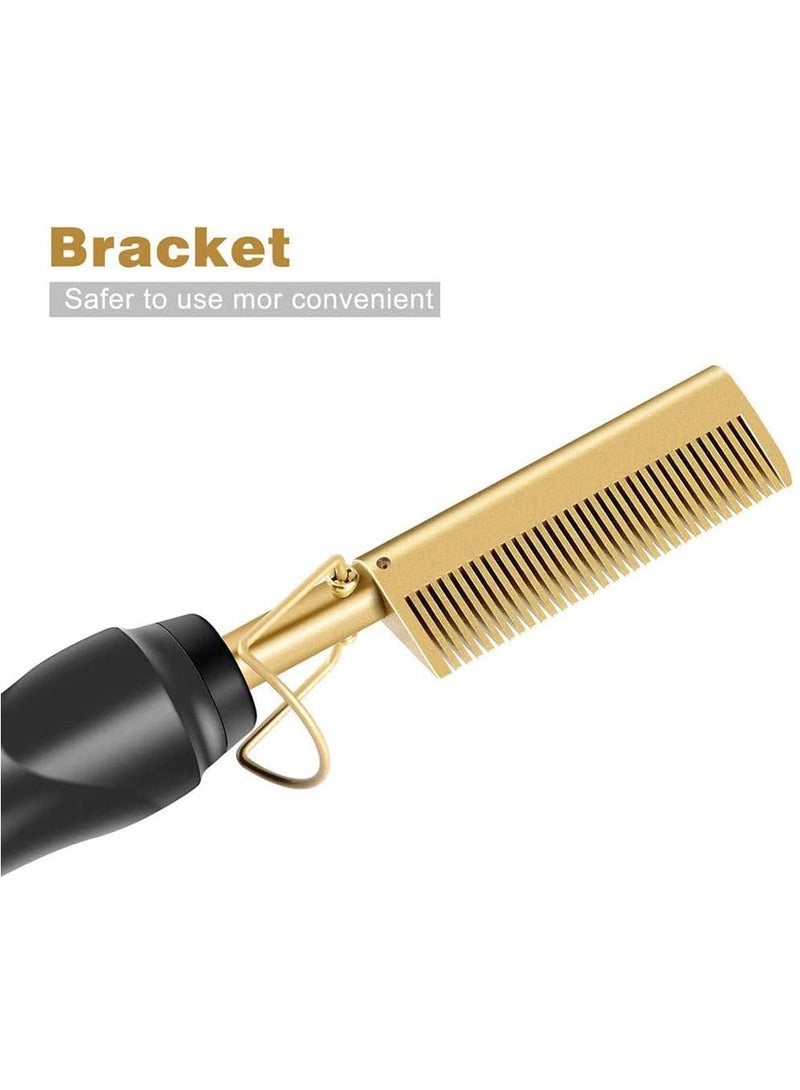 ELTRAZONE Hot Comb Hair Straightener Electric Straightening for African American And Wigs Ceramic Wand Curling Irons Lightweight Protective Brush - Image 2