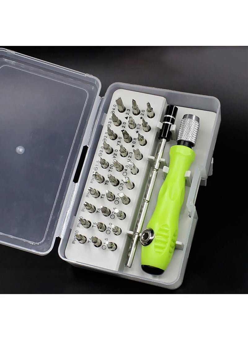 GLUN 32 in 1 Interchangeable Multipurpose Mini Screwdriver Set Magnetic Slot Wrench Bits Repair Tools Kit Set Combination Screwdriver Set for Home Appliance Laptop Mobile Computer