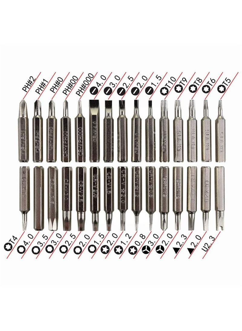 GLUN 32 in 1 Interchangeable Multipurpose Mini Screwdriver Set Magnetic Slot Wrench Bits Repair Tools Kit Set Combination Screwdriver Set for Home Appliance Laptop Mobile Computer