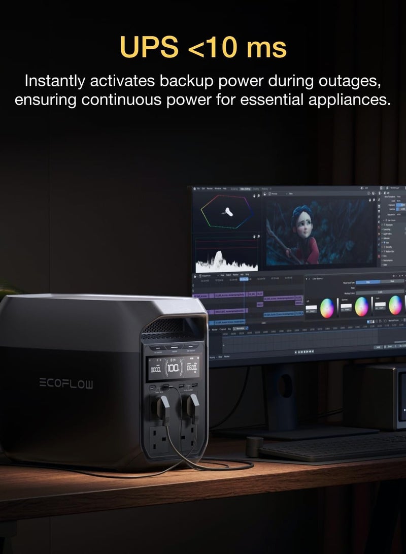 ECOFLOW ECOFLOW DELTA 3 Portable Power Station, 1024Wh Solar Generator, LiFePO4 Battery, 0-70% Quick Charge in 30 Min, Expandable to 5kWh, Backup Power with UPS for Home, Camping & RV  - Image 3