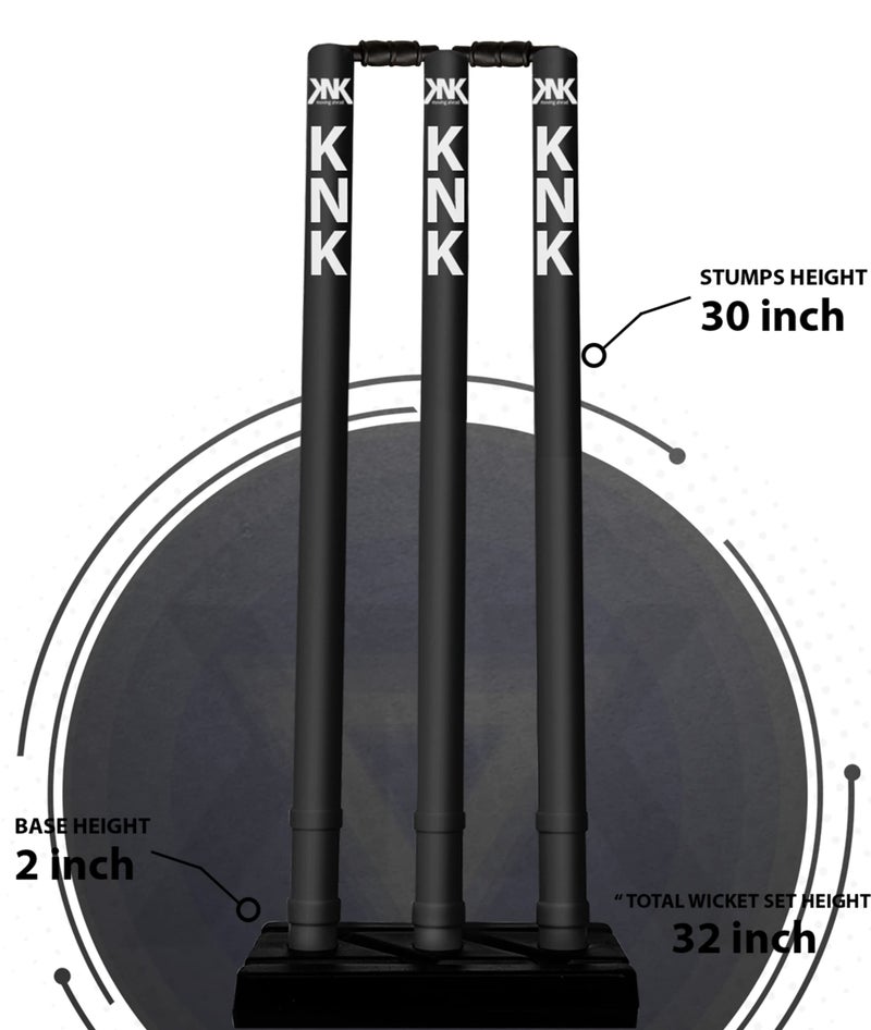 KNK PVC Plastic Cricket Wicket Full Stump (Black Wicket) - Image 3