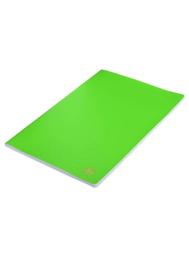 FIS Notebook, Soft Cover PP Materials, Size A4(210x297mm), Single Line Ruling, 80 Sheets, 160 Pages, 2 Round Edges, Packet of 5 Pieces, Neon Green Color-FSNBA4SLPPNGR  - Image 2