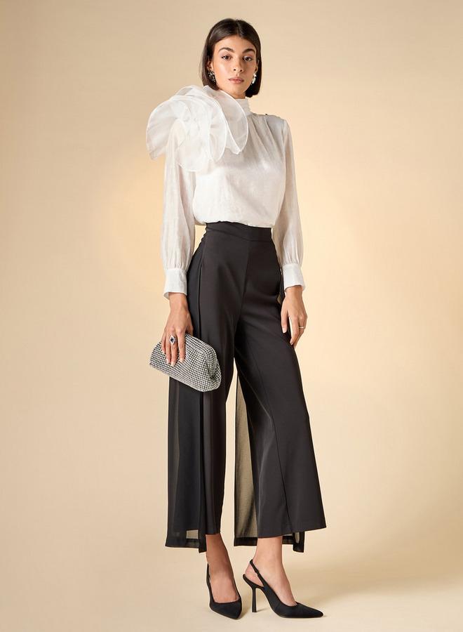 ايكونيك بلوزة مزينة بياقة عالية وأكمام طويلة من آيكونيك - Image 2