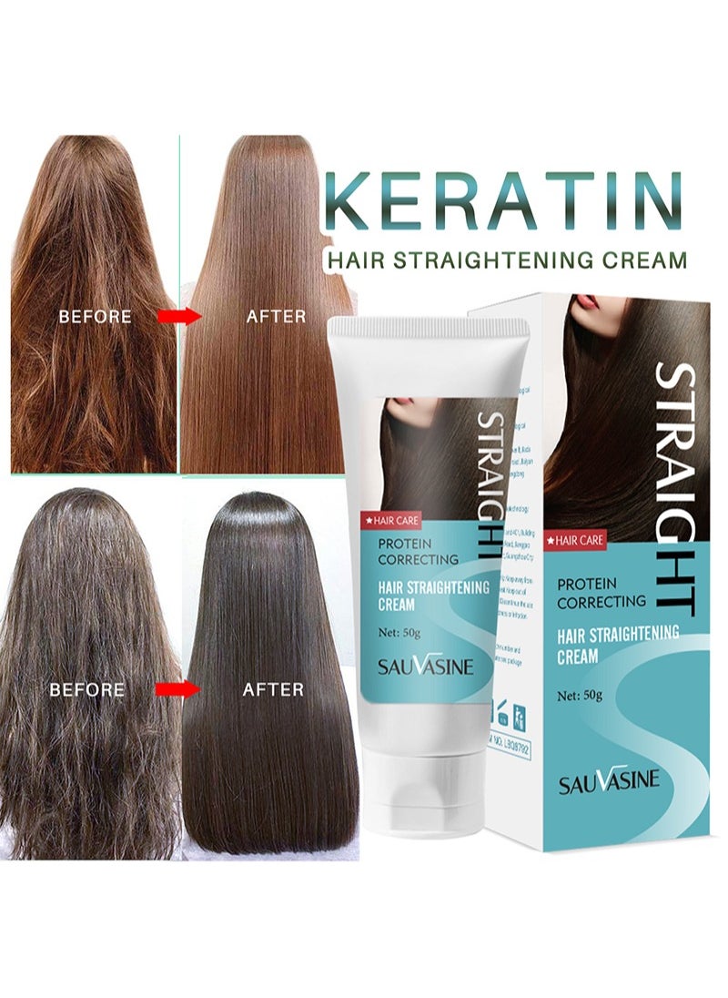 Hair Straightening Cream, Hair Protein Correcting Cream, Straightening Hair Cream, Nourishing Hair Smoothing Cream, Hair Protein Correcting Cream, Hair Straightening Cream, 50g