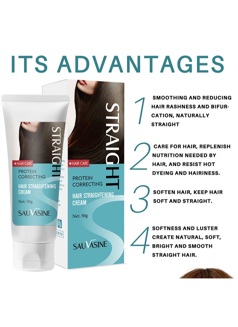 Hair Straightening Cream, Hair Protein Correcting Cream, Straightening Hair Cream, Nourishing Hair Smoothing Cream, Hair Protein Correcting Cream, Hair Straightening Cream, 50g