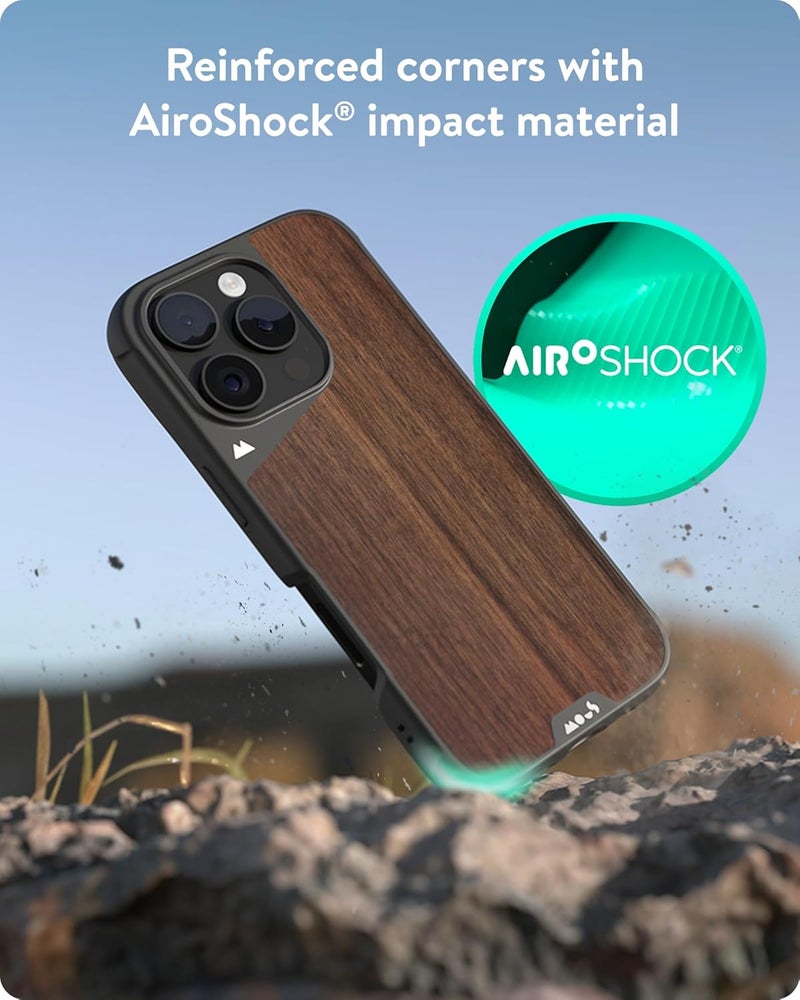 Mous for iPhone 16 Pro Case MagSafe Compatible - Limitless 6.0 - Walnut - Protective Shockproof Phone Cover - Image 3