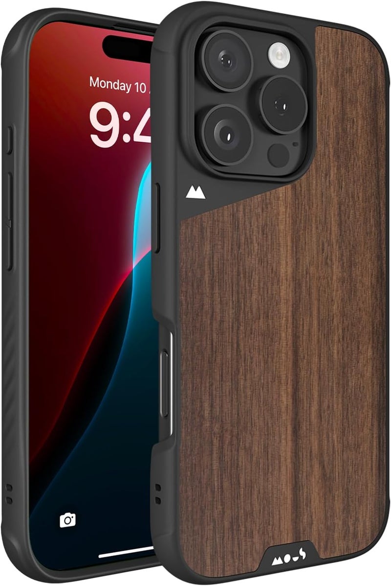 Mous for iPhone 16 Pro Case MagSafe Compatible - Limitless 6.0 - Walnut - Protective Shockproof Phone Cover - Image 1
