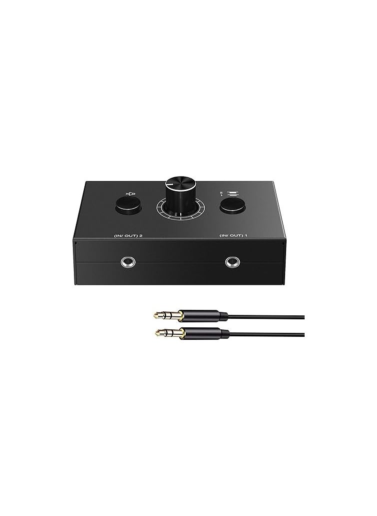 null - 3.5mm Audio Selector Audio Switcher, Speaker Switch, Aux Switch Box, Ab Switcher Selector, Bi-Directional, No Need to Connect the Power, for Music Hobbies(3.5mm 1in-2out/2in-1out) - Image 1