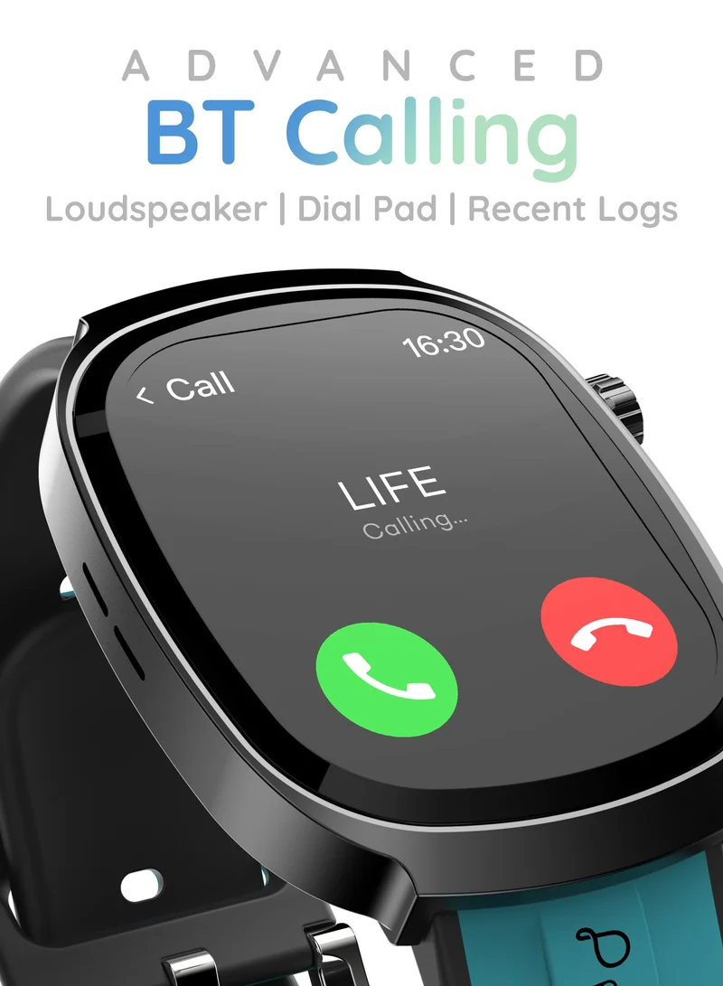 بيبل Axis 1.96" Amoled Display, Quick Notification, Always on Display, Bluetooth Calling, SpO2 Monitoring, Heart Rate Monitoring, Multiple Sports Modes, Functional Rotating Crown