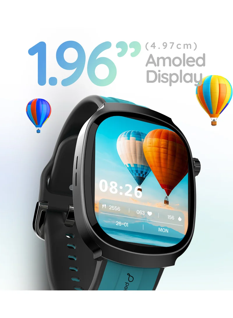 بيبل Axis 1.96" Amoled Display, Quick Notification, Always on Display, Bluetooth Calling, SpO2 Monitoring, Heart Rate Monitoring, Multiple Sports Modes, Functional Rotating Crown